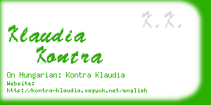 klaudia kontra business card